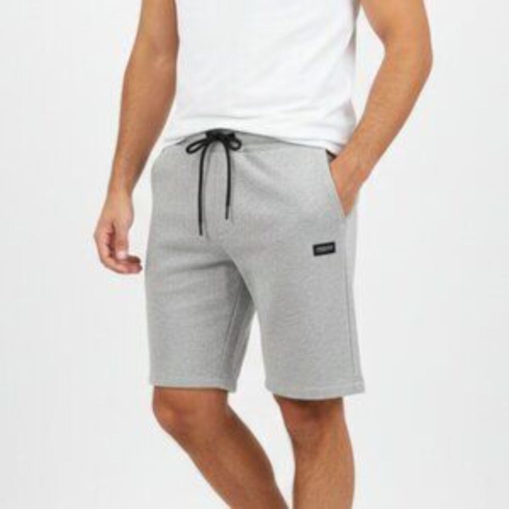 Mauvais Men's Gray Ribbed Athletic Sport Shorts 30